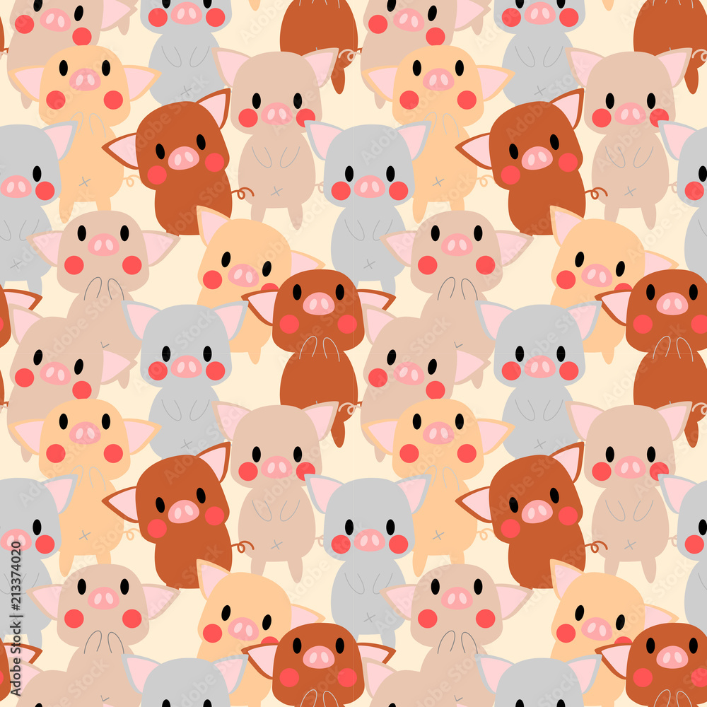 Cute pigs seamless pattern Cute pigs seamless pattern
