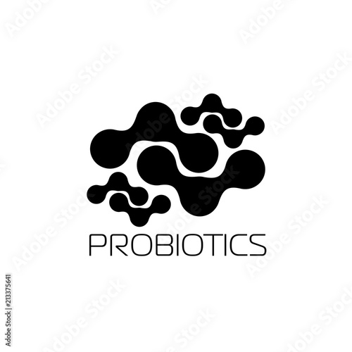 Probiotics logo. Concept of healthy nutrition ingredient for therapeutic purposes. simple flat style trend modern logotype graphic design isolated on white background