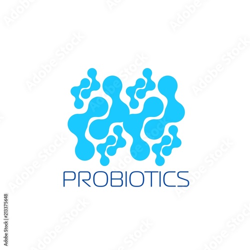 Probiotics logo. Concept of healthy nutrition ingredient for therapeutic purposes. simple flat style trend modern logotype graphic design isolated on white background