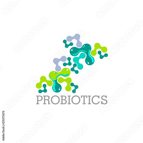 Probiotics logo. Concept of healthy nutrition ingredient for therapeutic purposes. simple flat style trend modern logotype graphic design isolated on white background