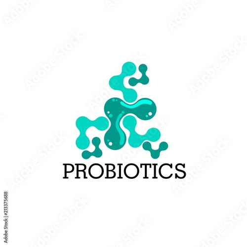 Probiotics logo. Concept of healthy nutrition ingredient for therapeutic purposes. simple flat style trend modern logotype graphic design isolated on white background
