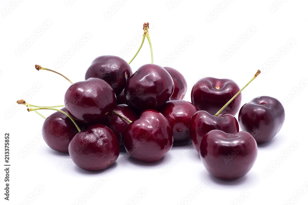 Fresh Cherry berries isolated on white background Fresh Cherry berries isolated on white background