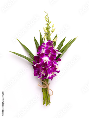 Thai style bouquet on white background