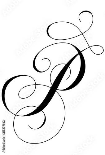 Calligraphy Alphabet Letter P