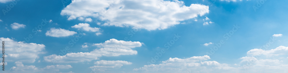 Panorama of beautiful blue sky with clouds on a hot summer day. Panorama of beautiful blue sky with clouds on a hot summer day.
