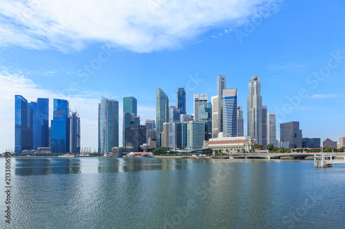 Marina Bay and Financial district with skyscrapers office business building © wirojsid