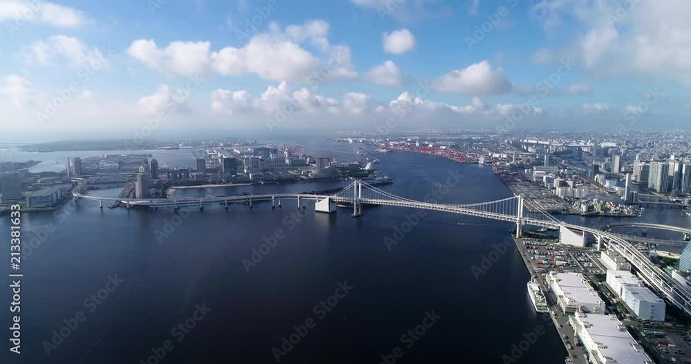 bridge tokyo bay in aerial view