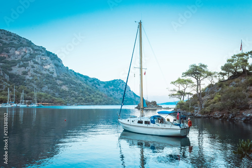 yacht in Mediterranean Sea Marmaris, Turkey