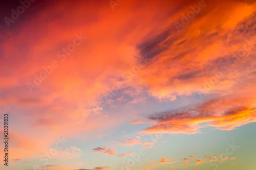 Obraz Zachód słońca na niebie,