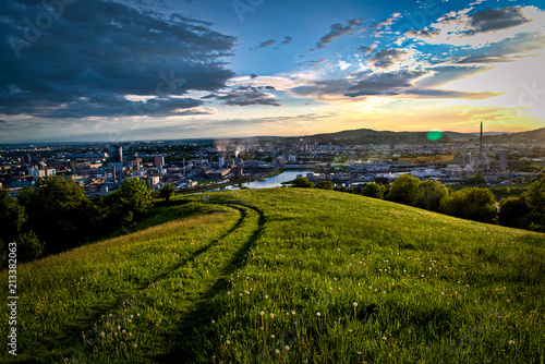 Blick über Linz in Oberösterreich