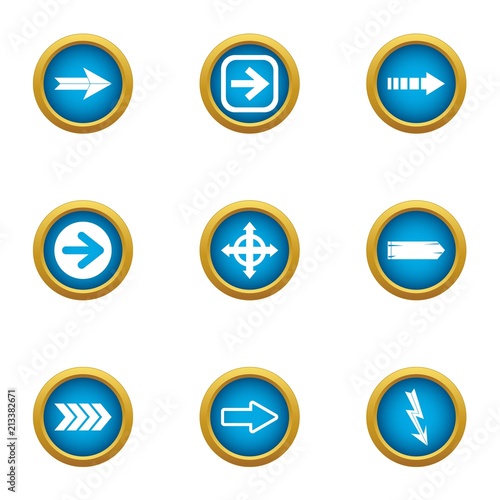 Turnout icons set. Flat set of 9 turnout vector icons for web isolated on white background