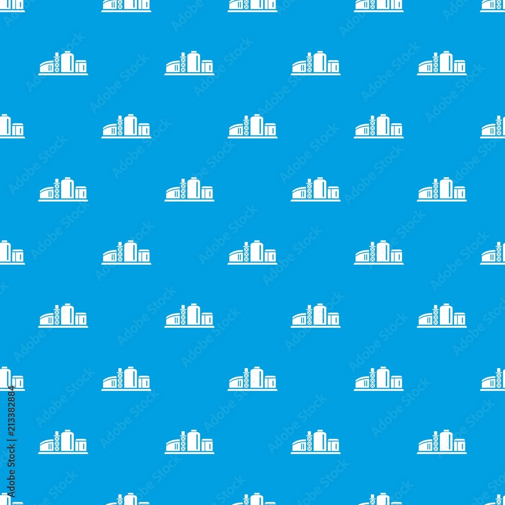 Chemical plant pattern vector seamless blue repeat for any use