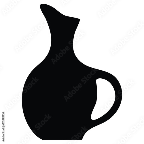 A black and white silhouette of a vase