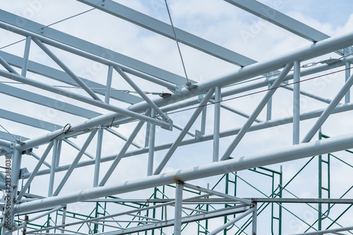 steel truss frame construction roof detail