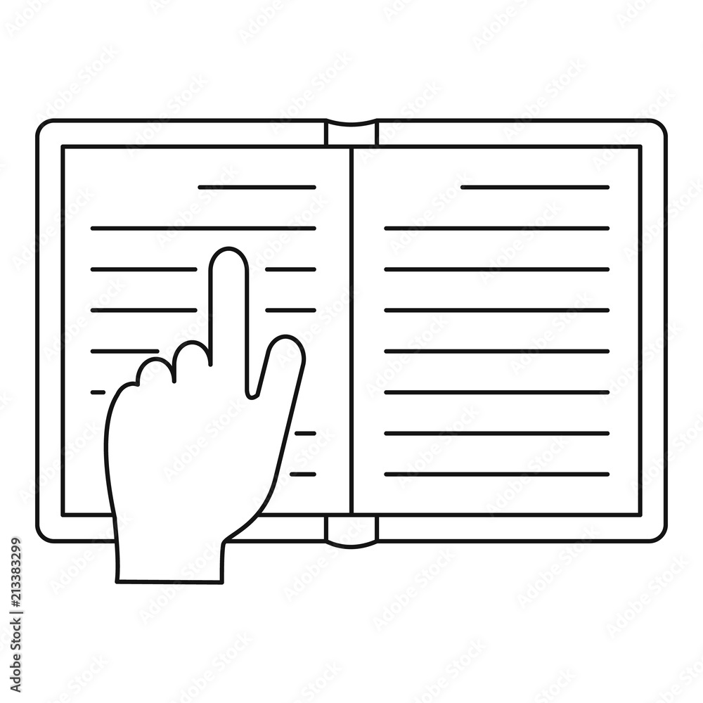 Read book icon. Outline read book vector icon for web design isolated on white background Read book icon. Outline read book vector icon for web design isolated on white background