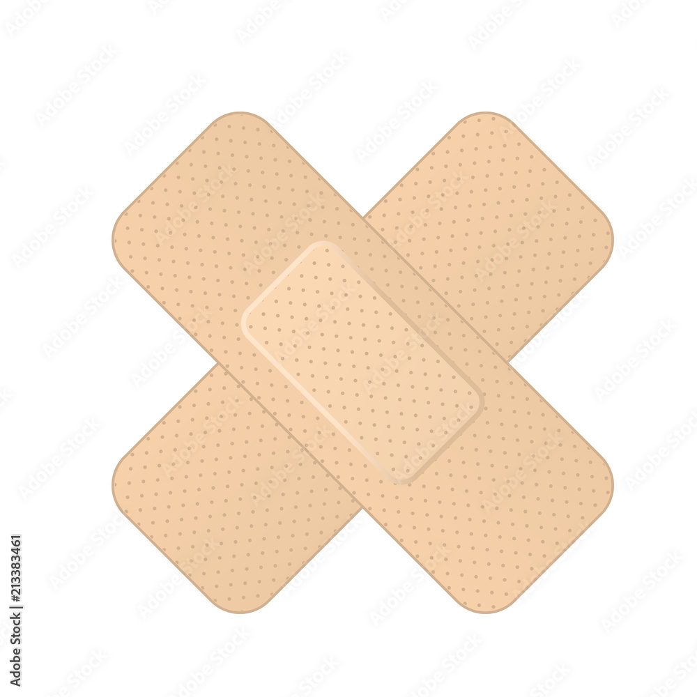Crossed bandage icon - two crossed adhesive bandages Crossed bandage icon - two crossed adhesive bandages