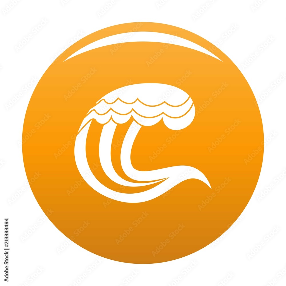 Obraz premium Wave nature icon. Simple illustration of wave nature vector icon for any design orange