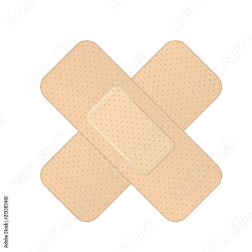 Crossed bandage icon - two crossed adhesive bandages