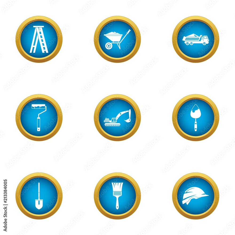 Contemporary house icons set. Flat set of 9 contemporary house vector icons for web isolated on white background