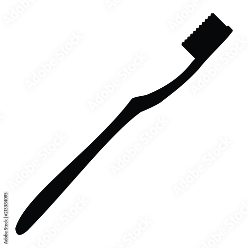 A black and white silhouette of a toothbrush
