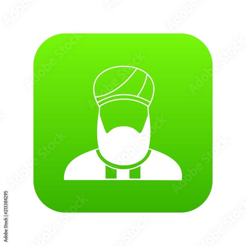 Muslim preacher icon digital green for any design isolated on white vector illustration