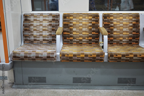 Canvas Print London, United Kingdom - June 26, 2018 : Underground seats
