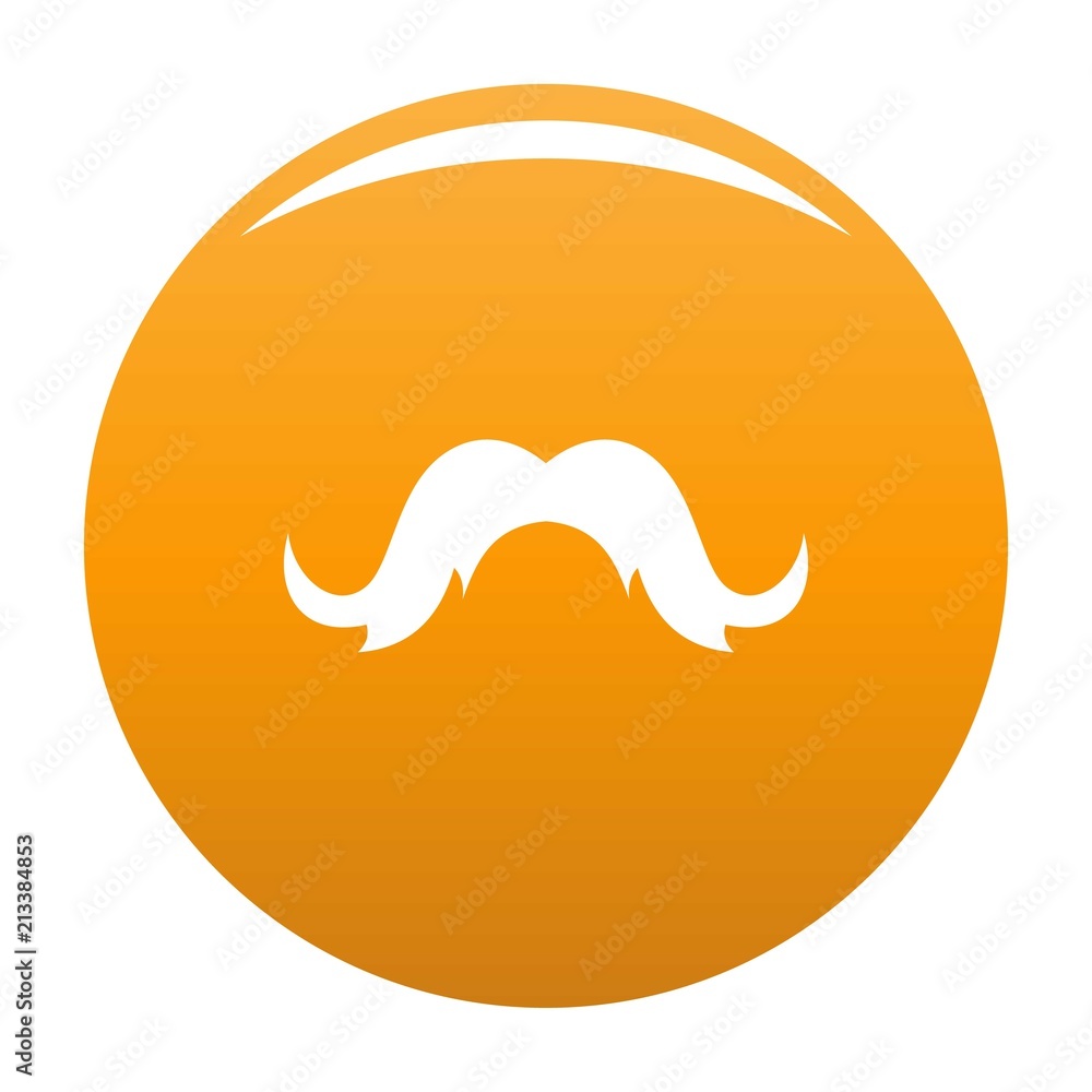 Human mustache icon. Simple illustration of human mustache vector icon for any design orange Human mustache icon. Simple illustration of human mustache vector icon for any design orange