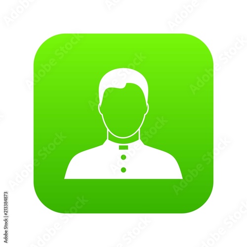 Pastor icon digital green for any design isolated on white vector illustration
