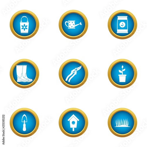 Master botanist icons set. Flat set of 9 master botanist vector icons for web isolated on white background