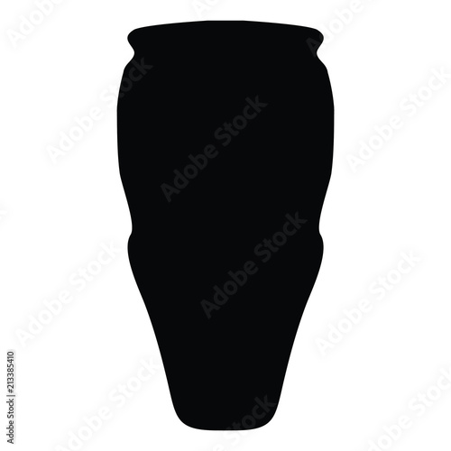 A black and white silhouette of a vase