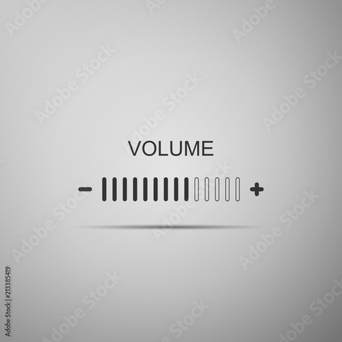 Volume adjustment icon isolated on grey background. Flat design. Vector Illustration