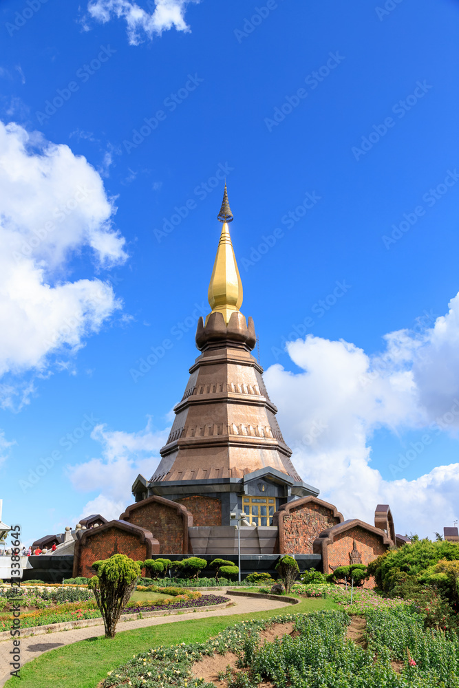 Noppamethanedon pagodas at Doi Inthanon mountain, Chiang Mai, Thailand