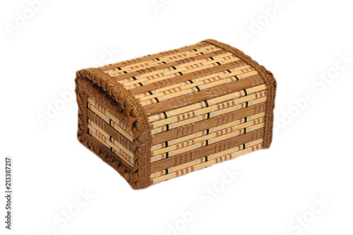 wicker wooden casket