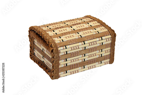 wicker wooden casket