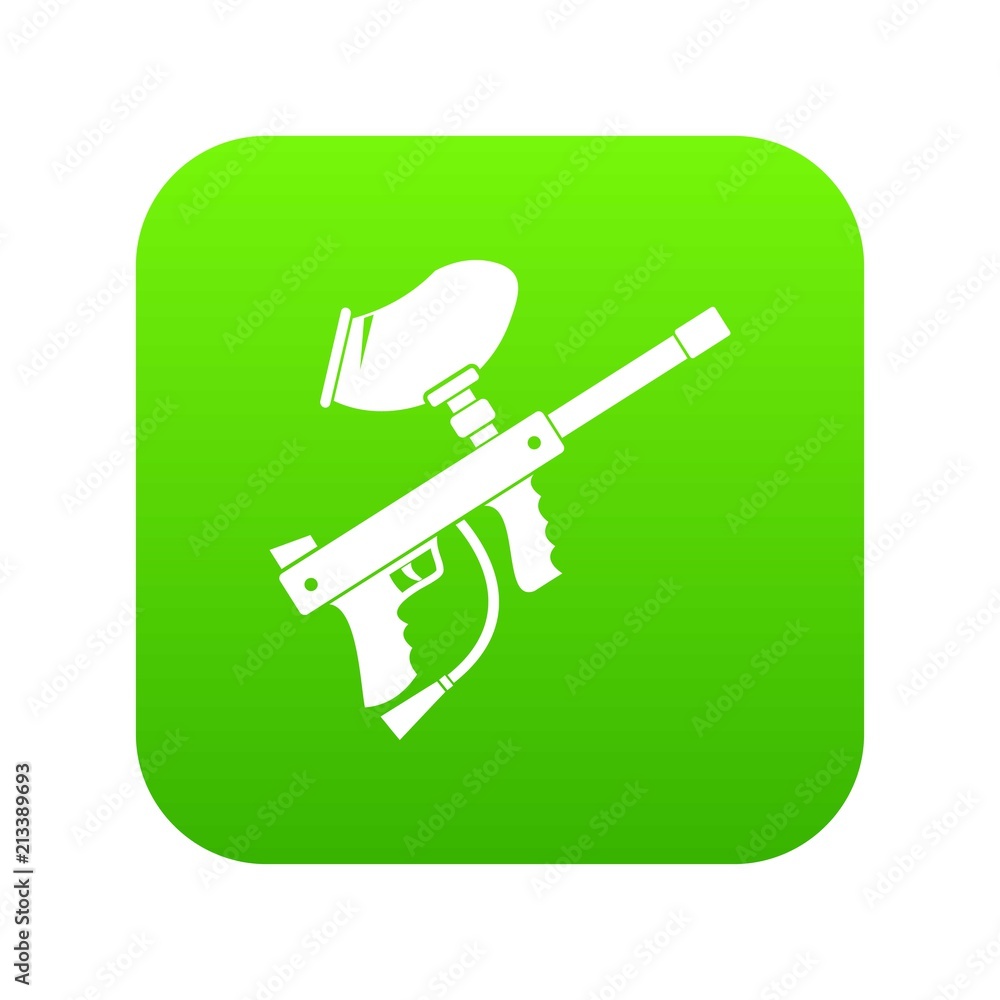 Paintball marker icon digital green for any design isolated on white vector illustration Paintball marker icon digital green for any design isolated on white vector illustration