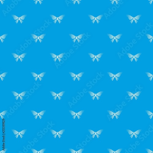 Butterfly with rhombus on wings pattern vector seamless blue repeat for any use