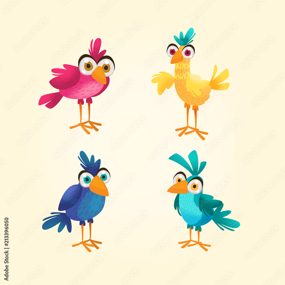 Aves dibujos animados Stock Vector | Adobe Stock