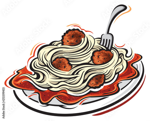 Spaghetti and meatballs