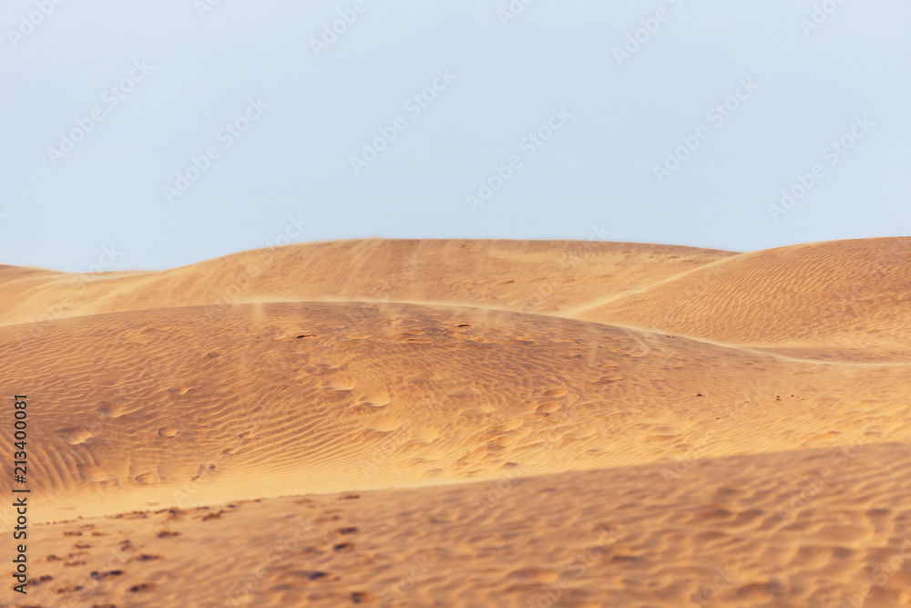 Fototapeta premium Rolling sand dunes in Jaisalmer, Rajasthan, India