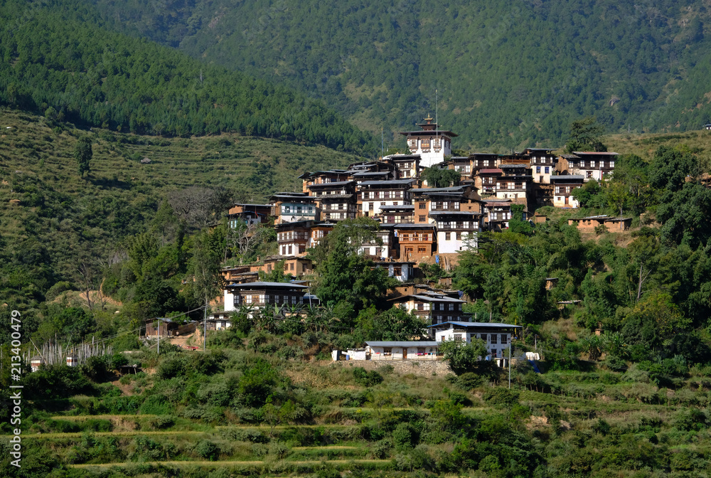 Hillside village near Trongsa, Bhutan