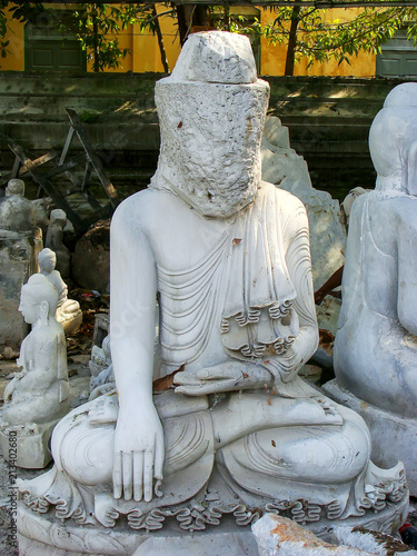 Unfinished statue at the workshop near Mahamuni Pagoda in Mandalay, Myanmar photo