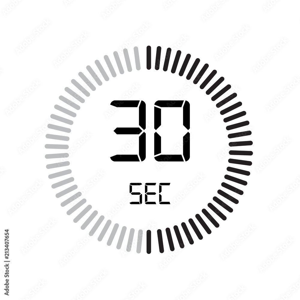 The 30 Seconds Icon Digital Timer Clock And Watch Timer Countdown 