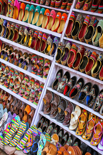 Wallpaper Mural Display of shoes at the street market  in Taj Ganj neighborhood of Agra, Uttar Pradesh, India Torontodigital.ca