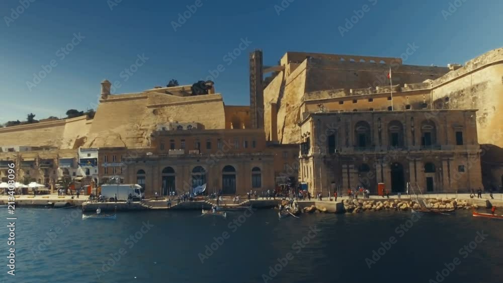 Orbiting Low Aerial shot in Valletta, Malta Orbiting Low Aerial shot in Valletta, Malta