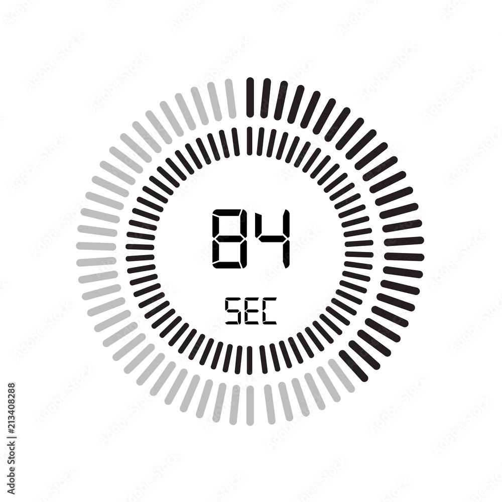 The 84 seconds icon, digital timer. clock and watch, timer, countdown symbol isolated on white background, stopwatch vector icon The 84 seconds icon, digital timer. clock and watch, timer, countdown symbol isolated on white background, stopwatch vector icon