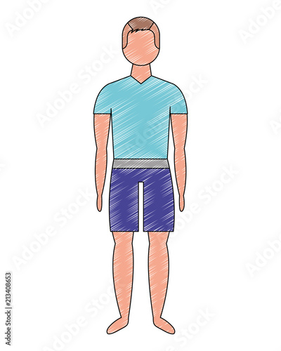 male figure character in short swimsuit