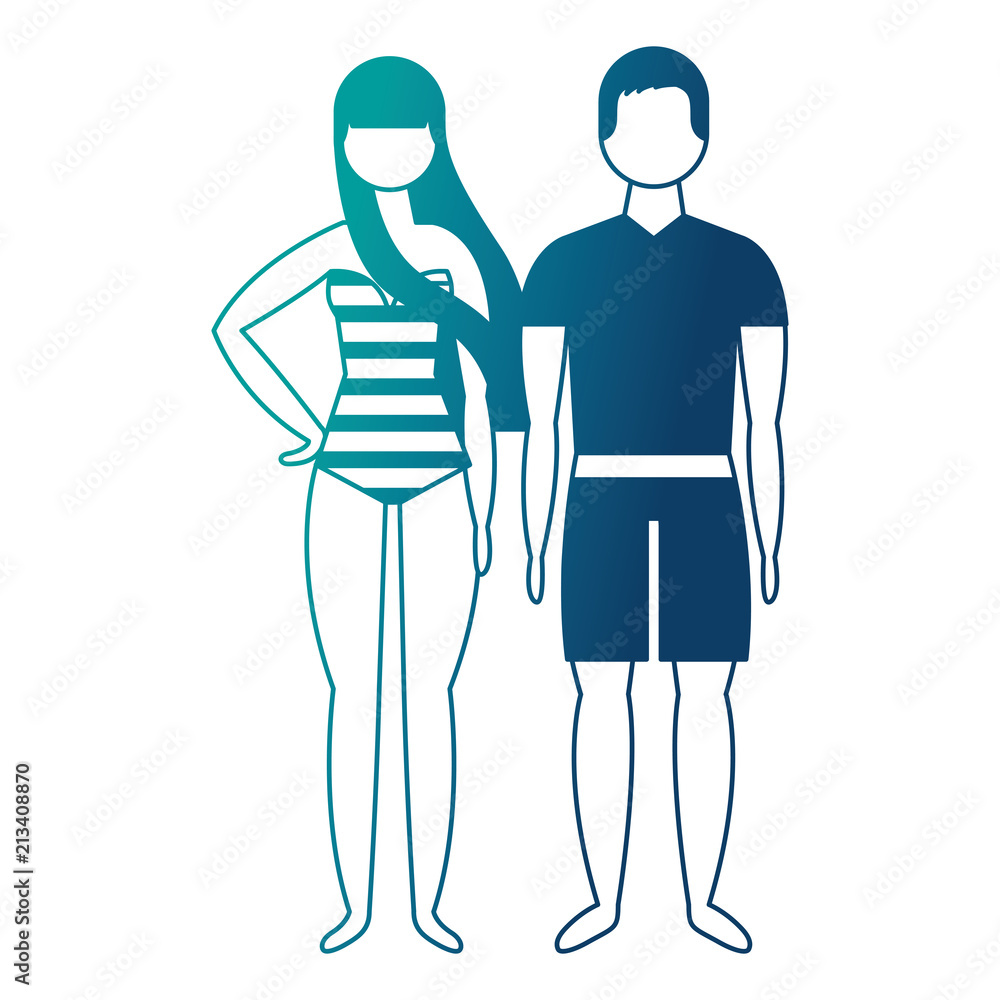 man and woman character in swimsuit summer man and woman character in swimsuit summer