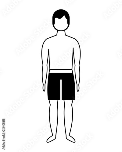 male figure character in short swimsuit