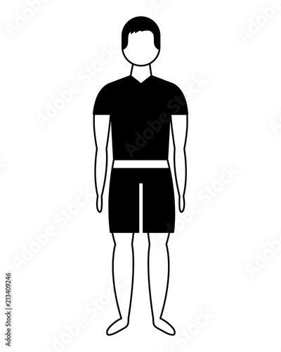 male figure character in short swimsuit