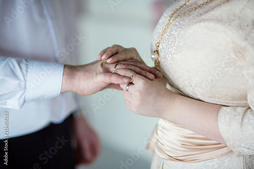 Wedding and hands with rings